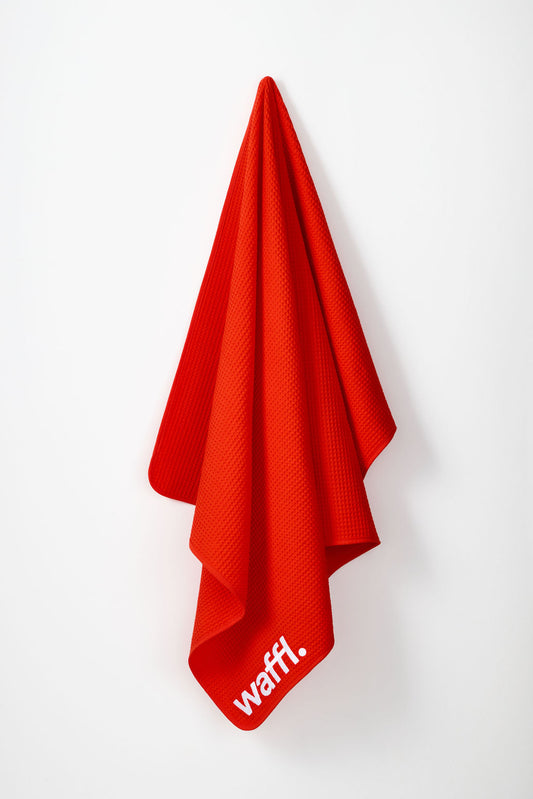 Red waffl towel