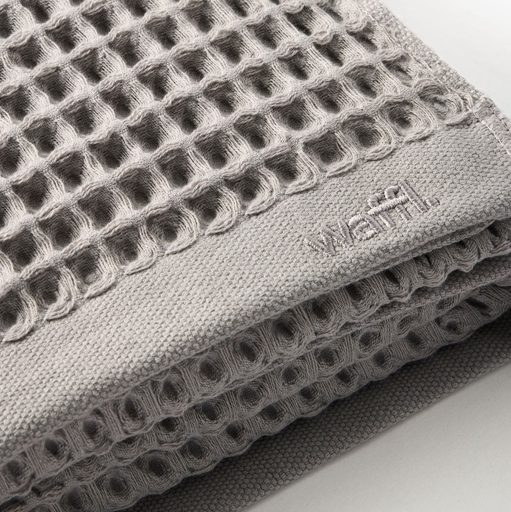 waffl Bath Sheet - Stone Grey